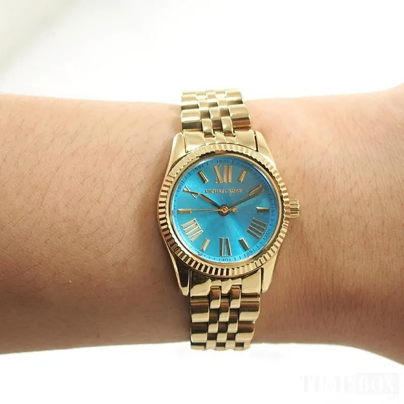 Michael Kors Petite Lexington Ocean Blue Dial Ladies Watch- MK3271